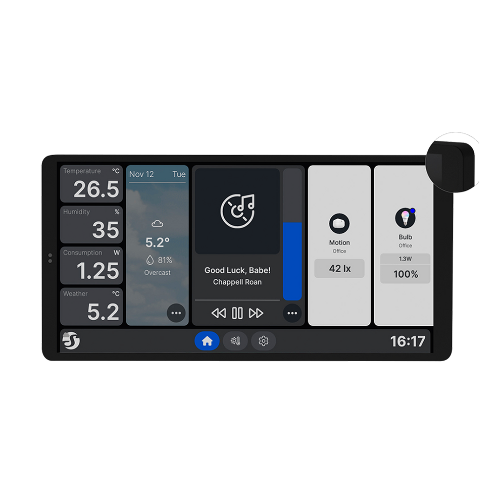 display smart cu intrerupator integrat shelly wall display x 2 silver, ecran 6.95 , integrare nativa home assistant